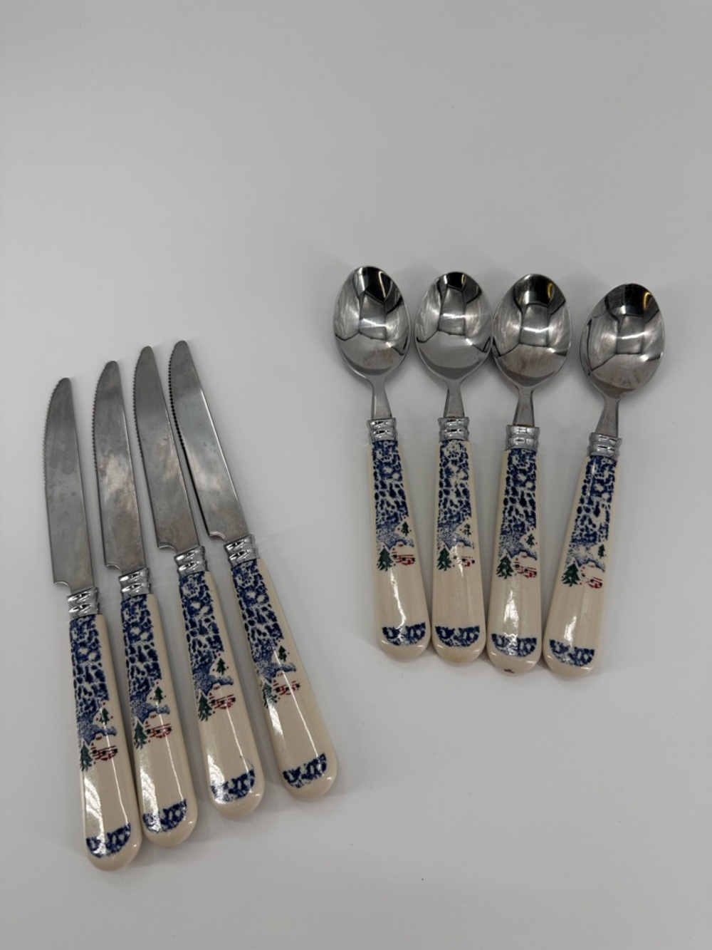 Vintage Tienshan “Cabin in the Snow” Flatware Set